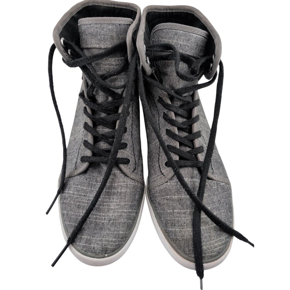 Vans Hadley Women's High Top Skate Shoes Gray Canvas Sneakers Size 8.5 Lace Up